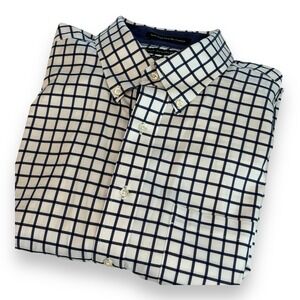 Paul Frederick Non-Iron Two Ply Cotton Button Up Shirt Mens 17.5x36 Tailored Fit